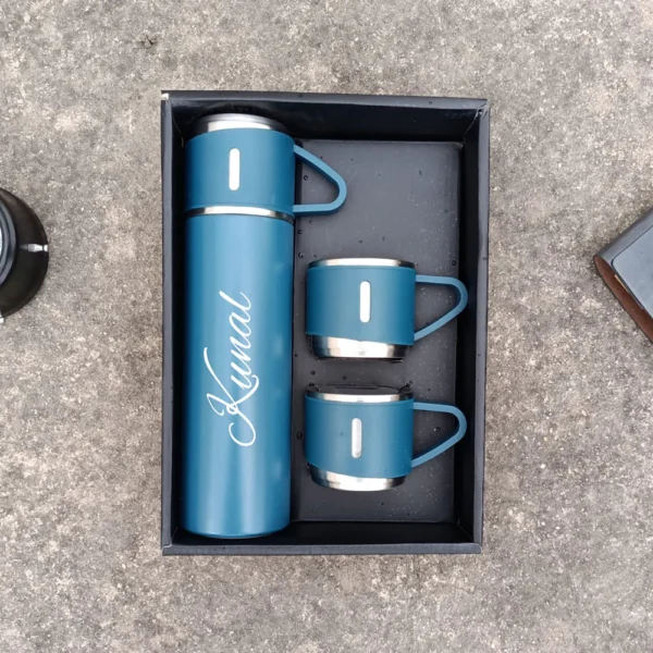 Personalized Vacuum Flask Gift Set With 2 Cups