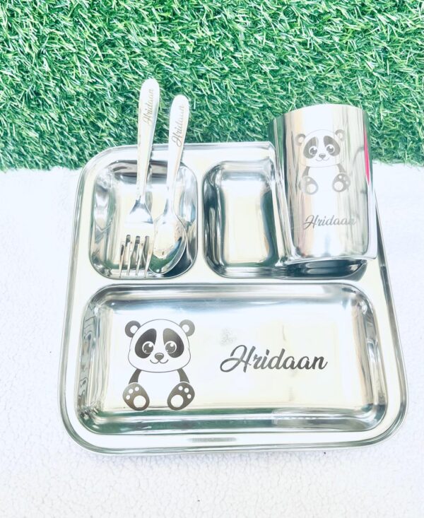 personalised-stainless-steel-plate-set-for-kids