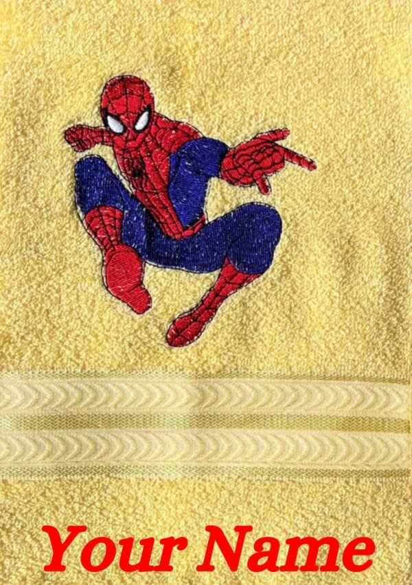 personalised-kids-spiderman-cotton-bath-towel-gift-set-in-450-gsm