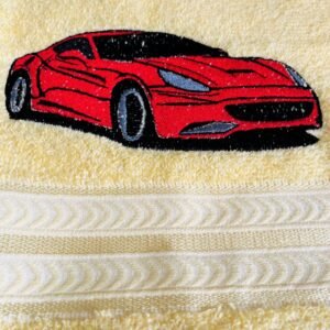 personalised-kids-sports-car-cotton-bath-towel-gift-set-in-450-gsm