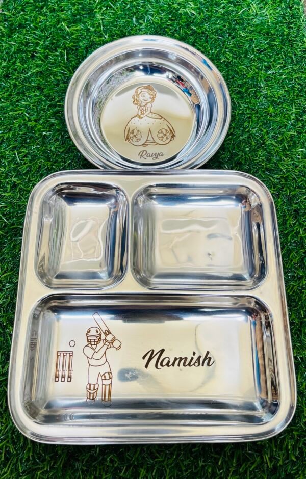 personalised-stainless-steel-thali-plate-and-maggi-bowl-set-for-kids