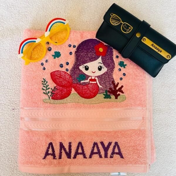 personalised-kids-bath-towel-and-sunglasses-with-name-on-eyewear-gift-set-of-2