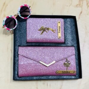 personalized-women-shimmer-clutch-purse-with-passport-combo-set-of-2
