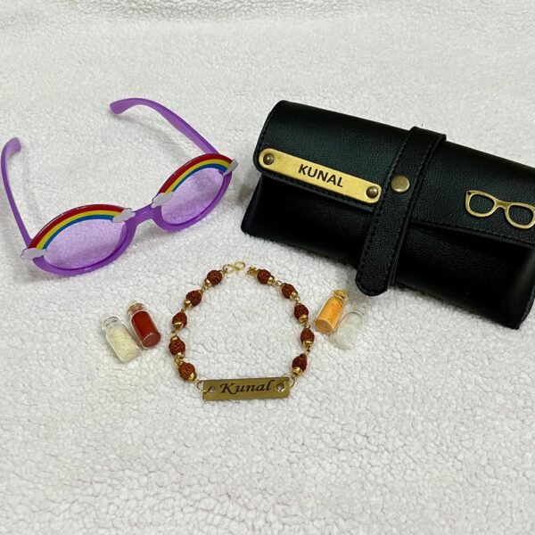 personalised-rudraksh-bracelet-rakhi-and-kids-sunglasses-with-case-combo