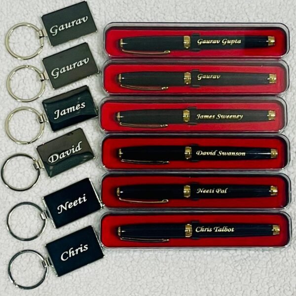 personalised-rudraksh-bracelet-rakhi-with-rollerpen-and-keychain