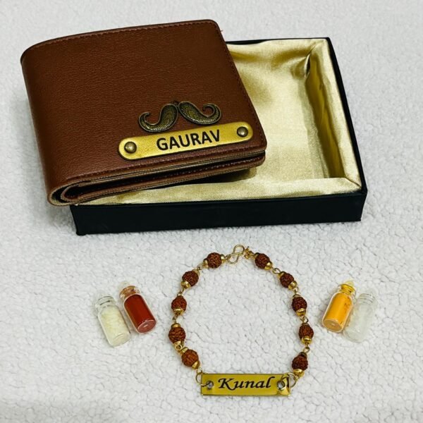 personalised-rudraksh-bracelet-rakhi-with-wallet-combo