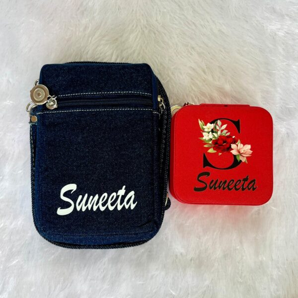 personalised-denim-sling-bag-and-jewellery-box-combo