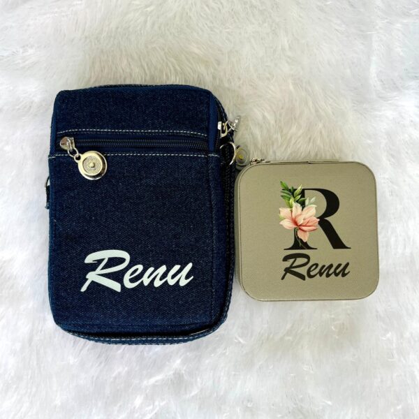 personalised-denim-sling-bag-and-jewellery-box-combo